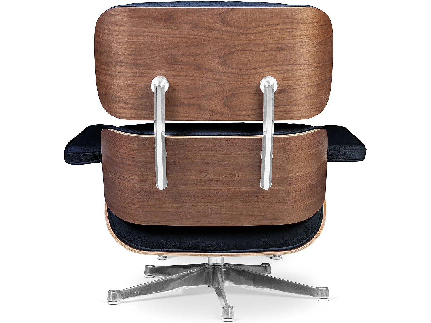 Long Chair & Ottoman Cuir Premium - Noyer Blanc