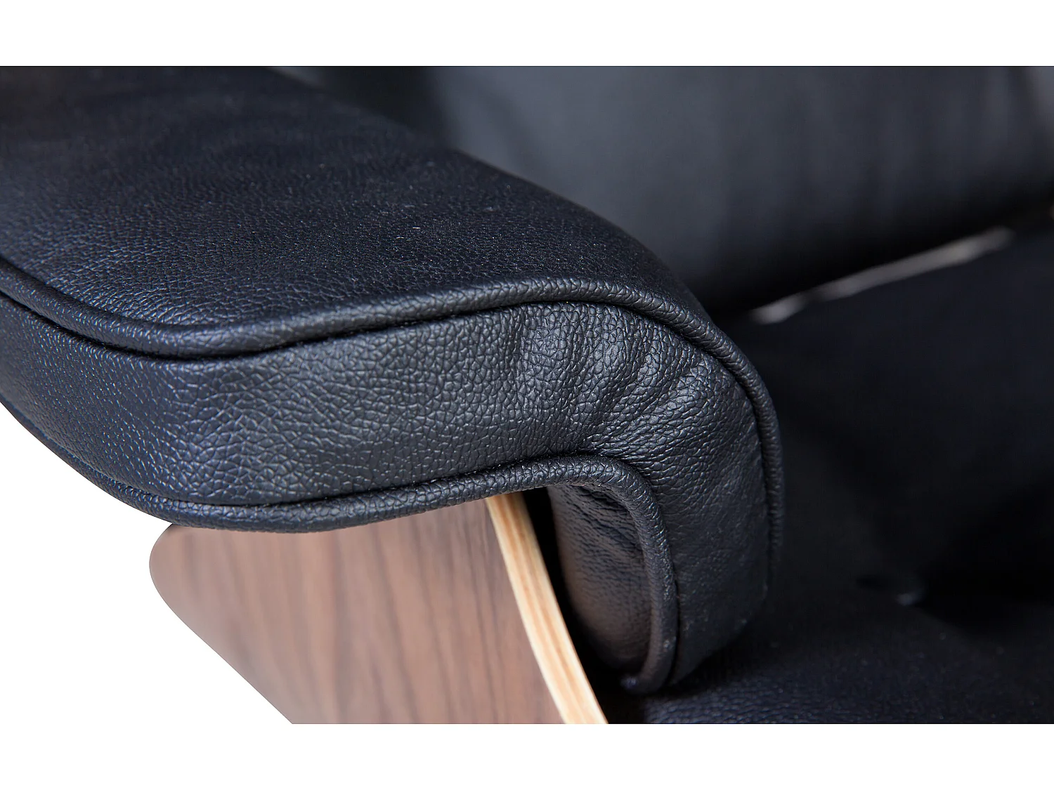 Lounge Chair & Ottoman   - Style -  Cuero Premium - Nogal - Patas negras