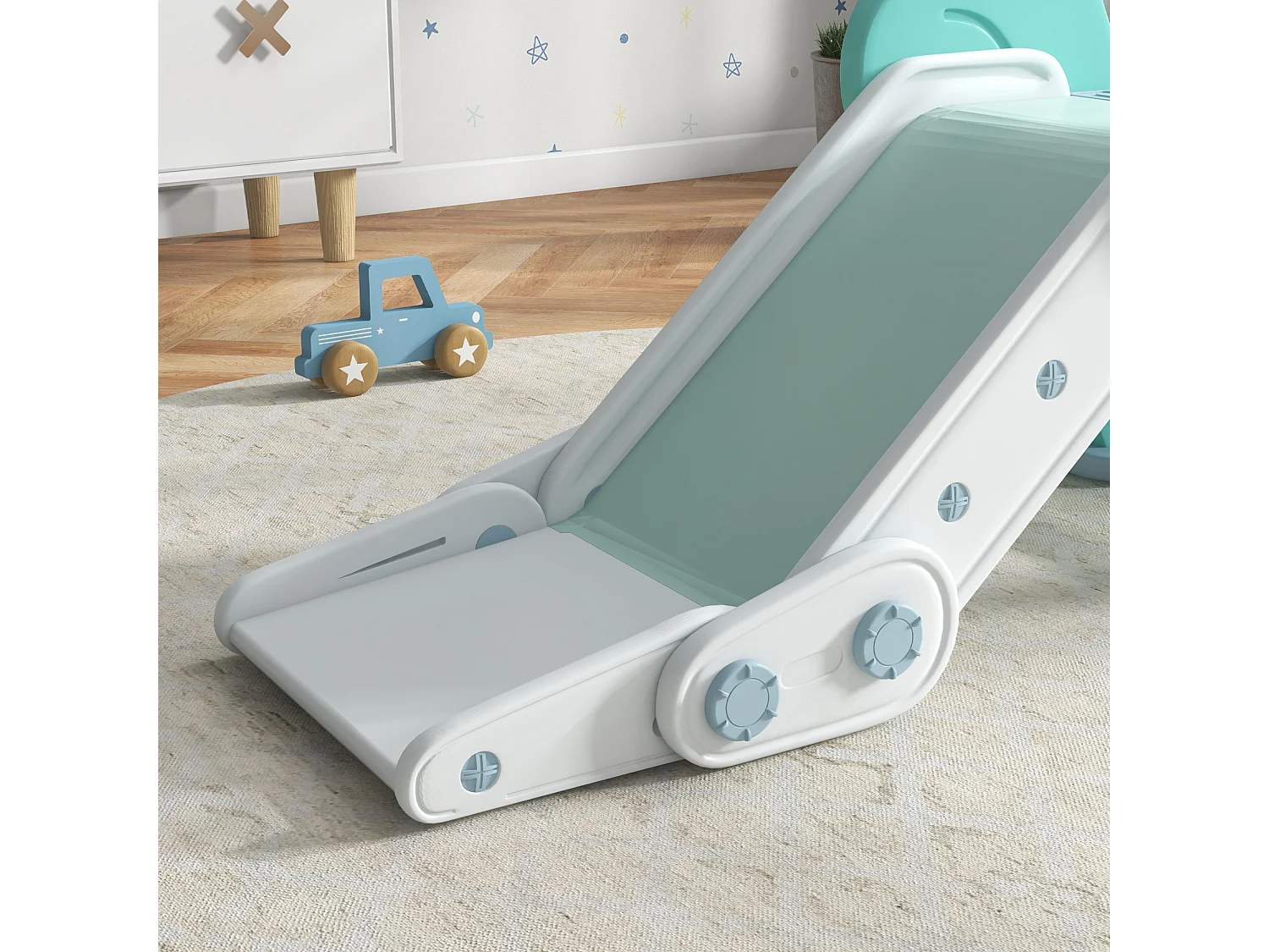 Tobogán para niños verde 120x53x53 cm AIYAPLAY