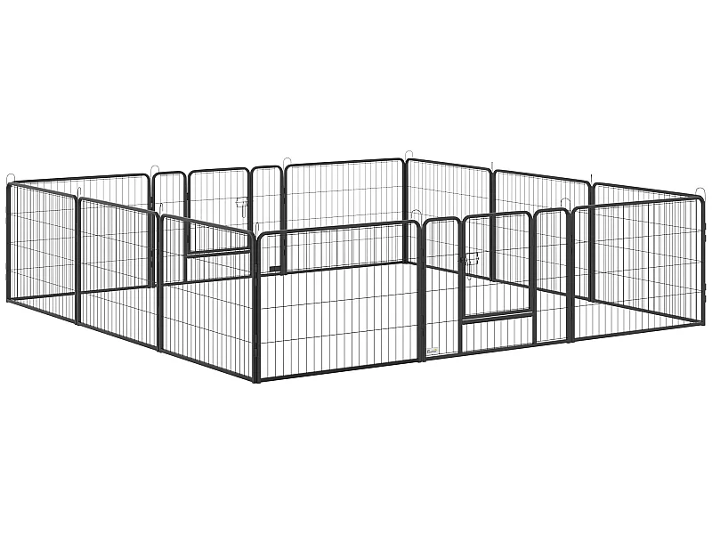 Parque para perros negro 80x60 cm PawHut