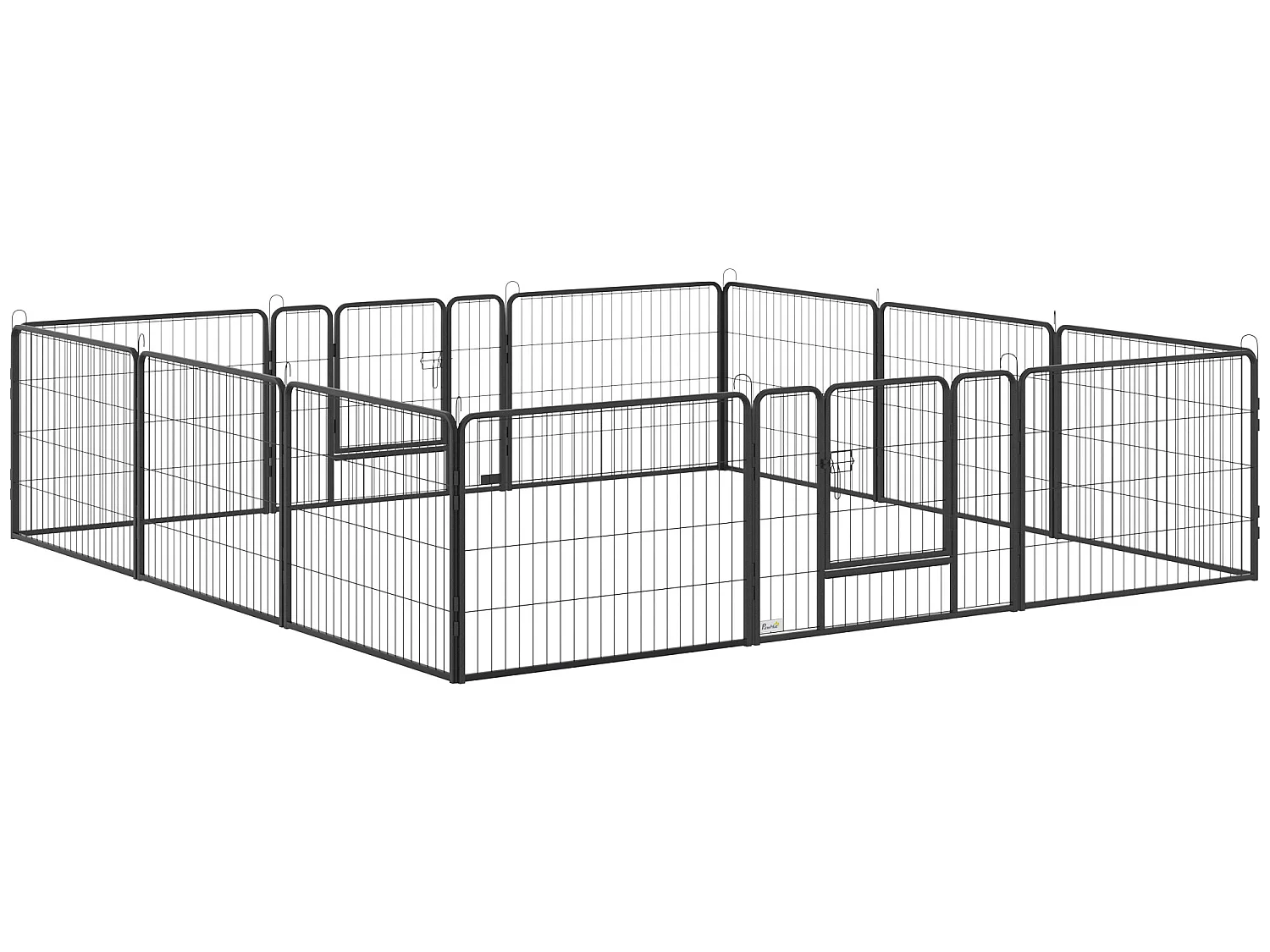 Parque para perros negro 80x60 cm PawHut