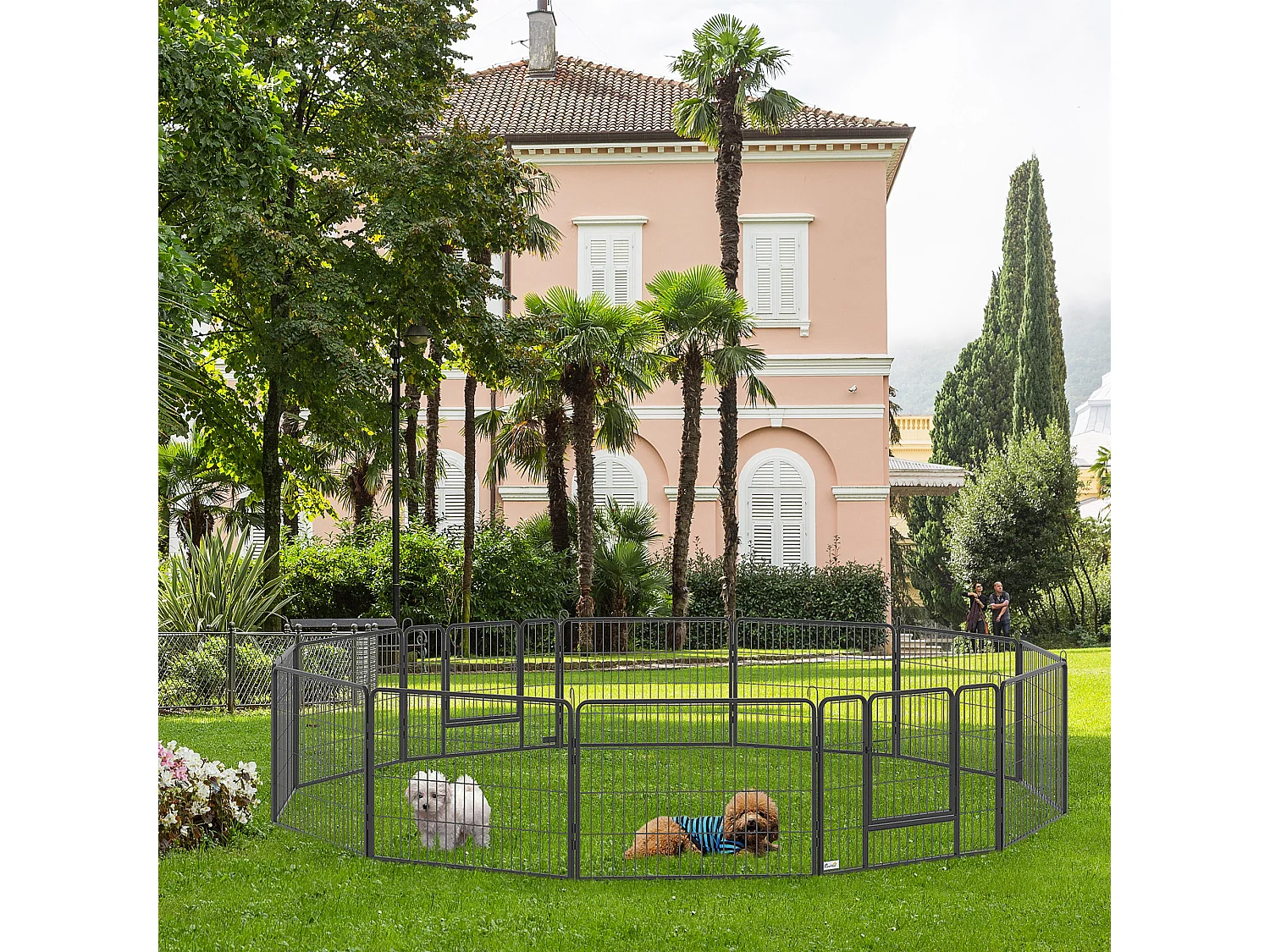 Parque para perros negro 80x60 cm PawHut