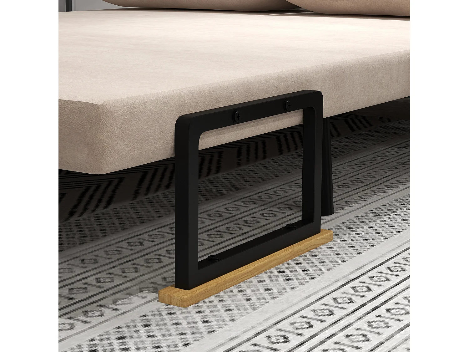 Sofá cama beige 102x73x81 cm HOMCOM