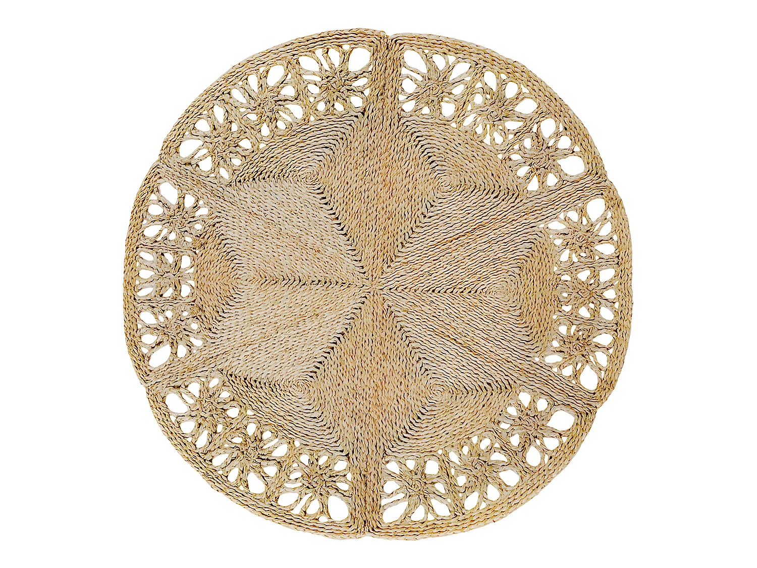 Runder Jute-Teppich - Boho Bali - 100 CM - Bilú