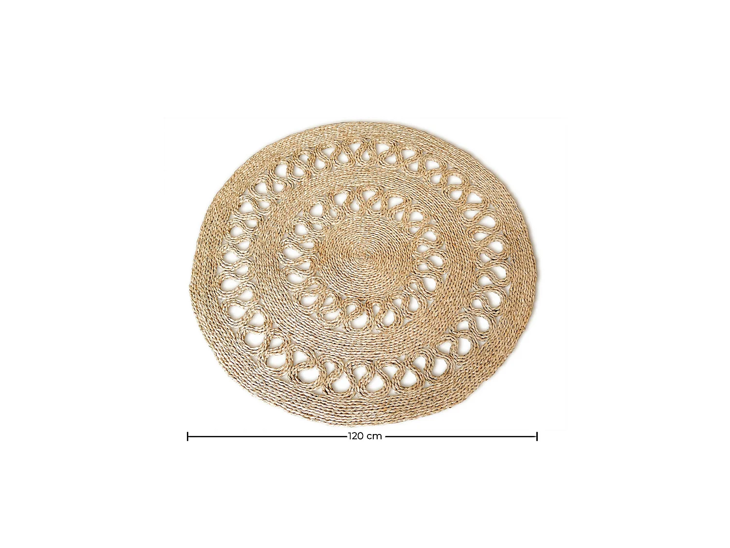 Tappeto rotondo in iuta - Boho Bali - 120 CM - Ilya