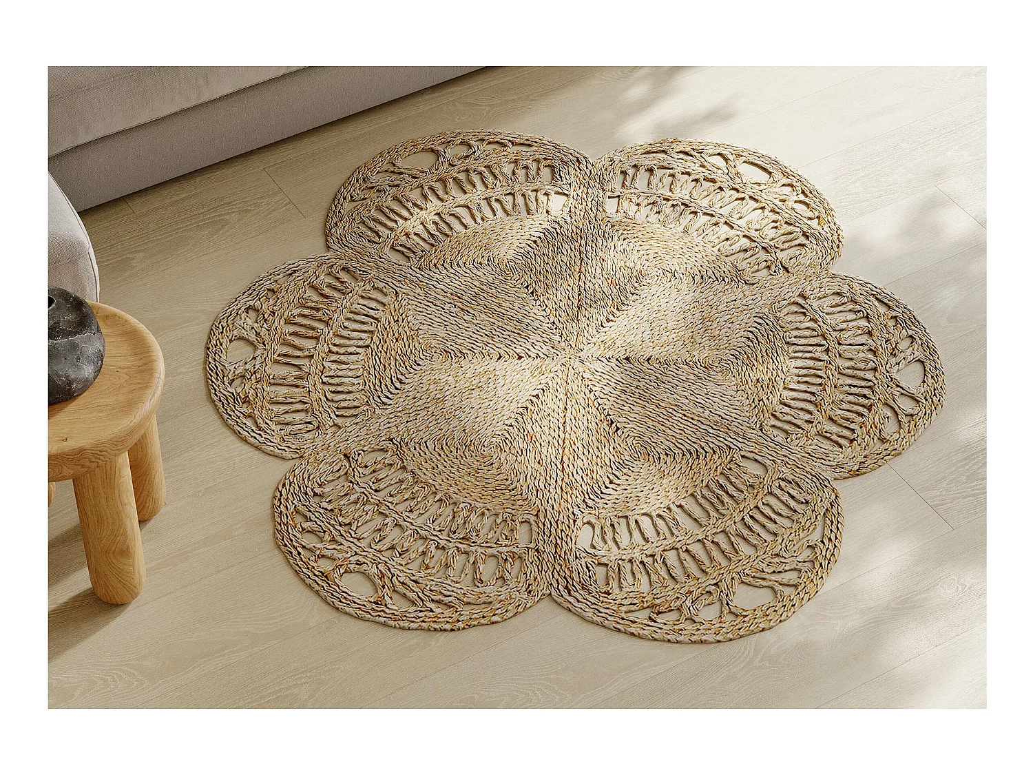 Tappeto rotondo in iuta - Boho Bali - 150 CM - Niluh