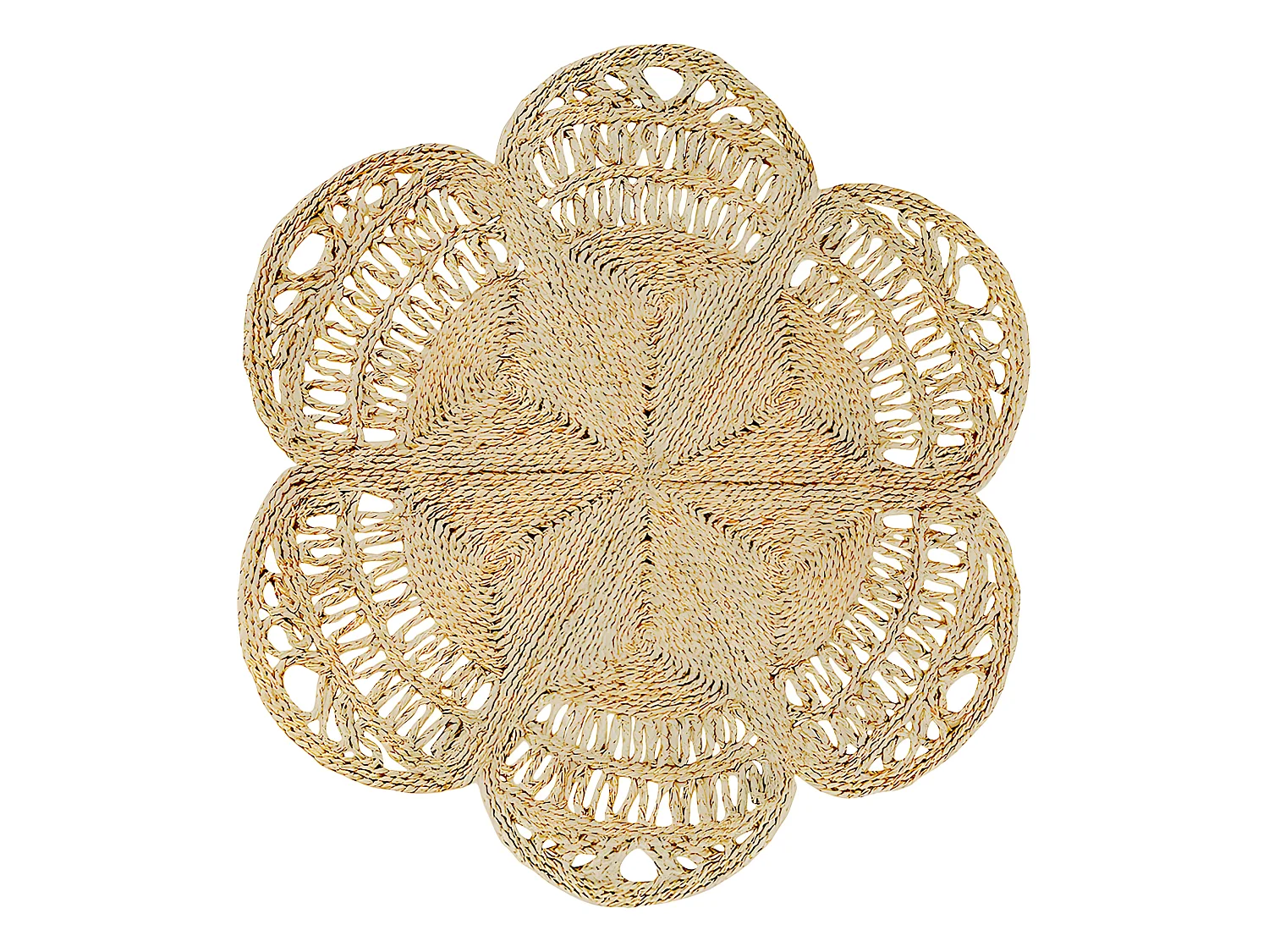 Tapis rond en jute - Boho Bali - 150 CM - Niluh Naturel