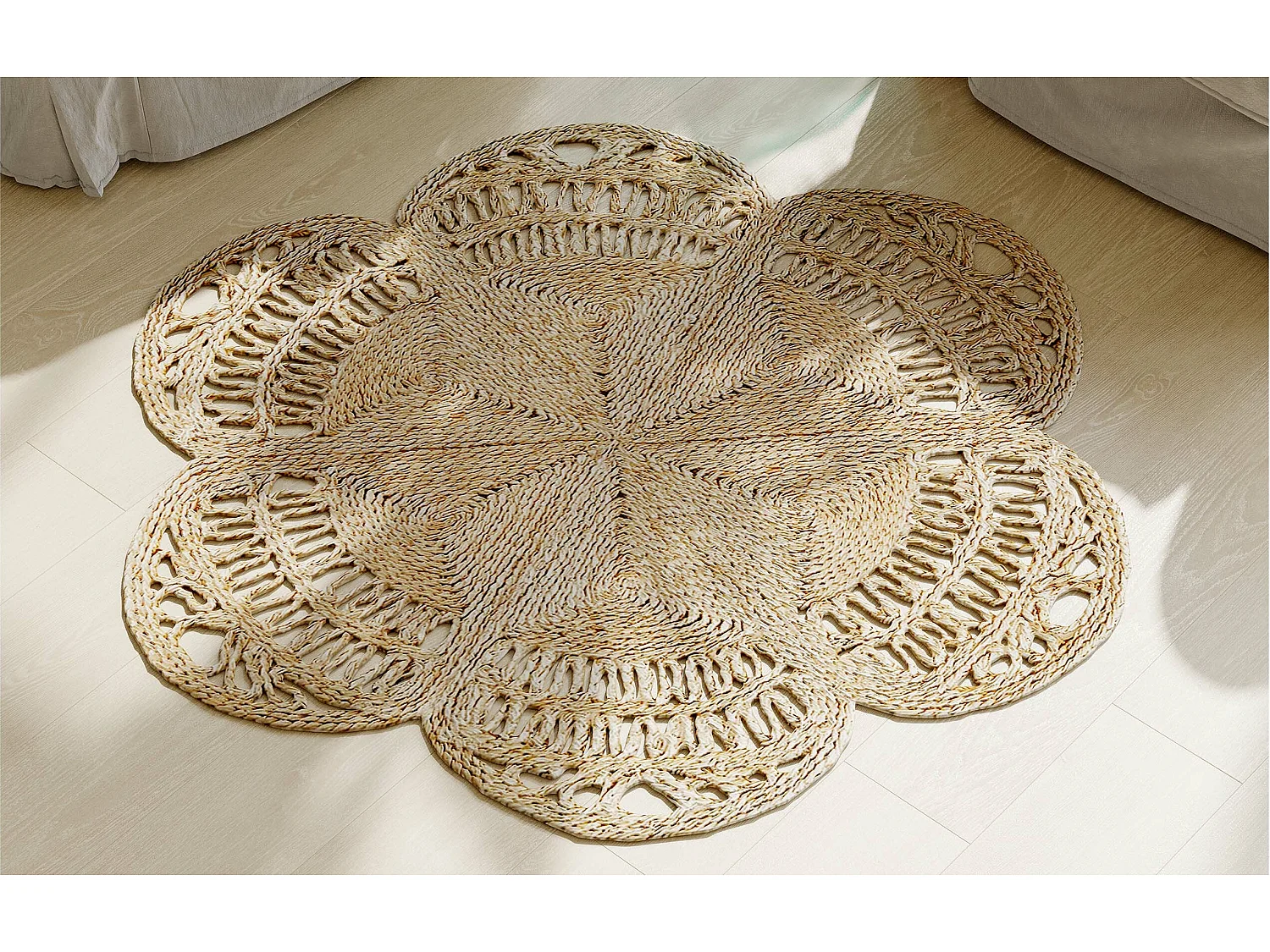 Tappeto rotondo in iuta - Boho Bali - 150 CM - Niluh