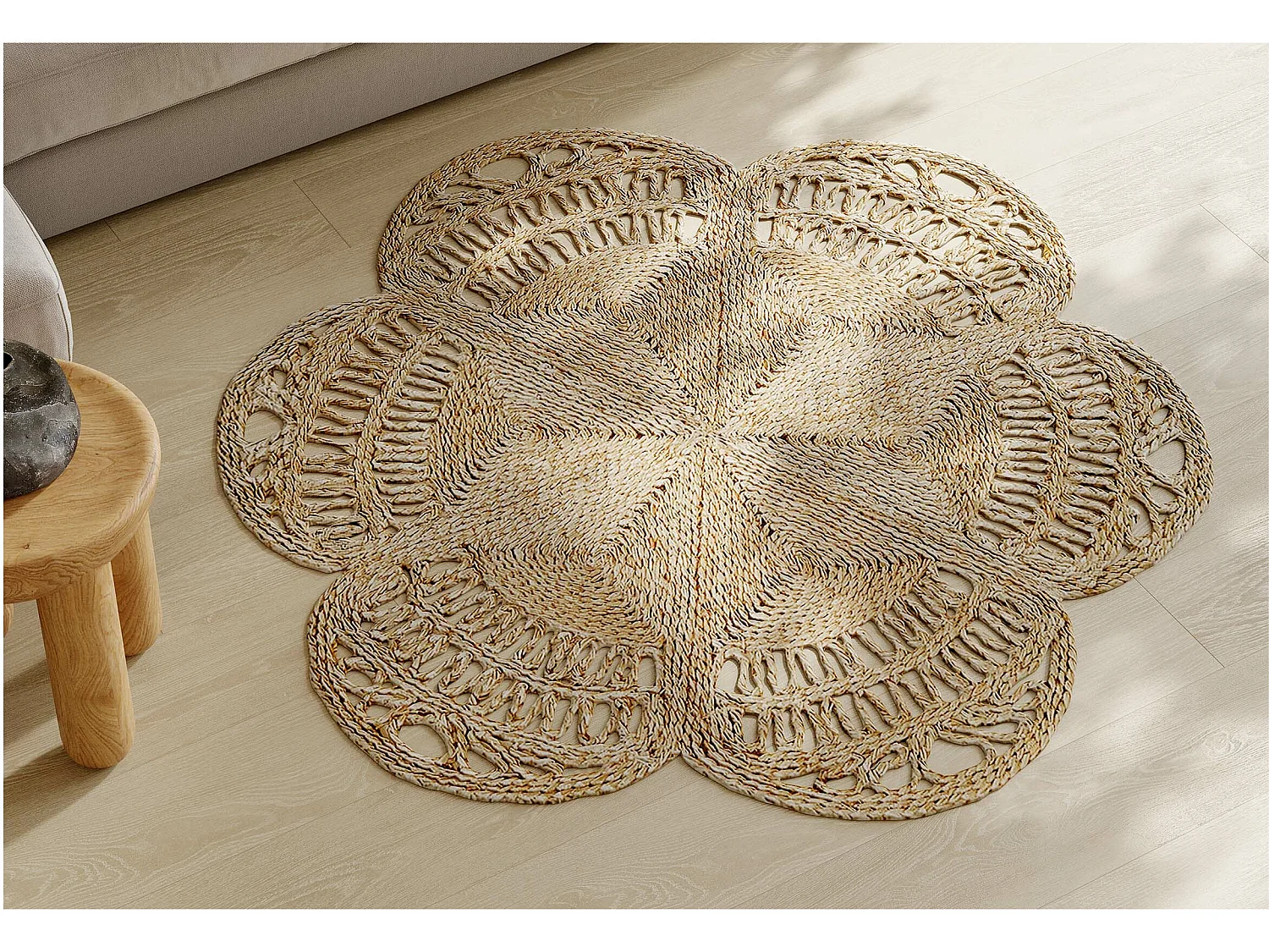 Tappeto rotondo in iuta - Boho Bali - 150 CM - Niluh