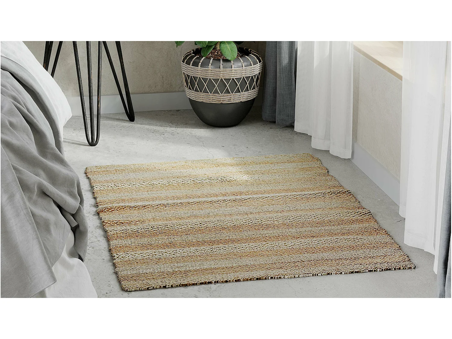 Rechteckiger Jute-Teppich - Boho Bali - 120x150 CM - Ghana