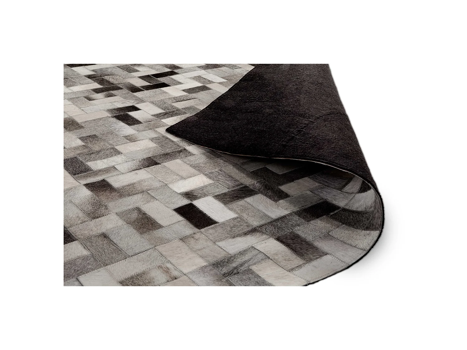 Tapis en cuir végétalien rectangulaire 150 x 200 cm – Hilo Gris