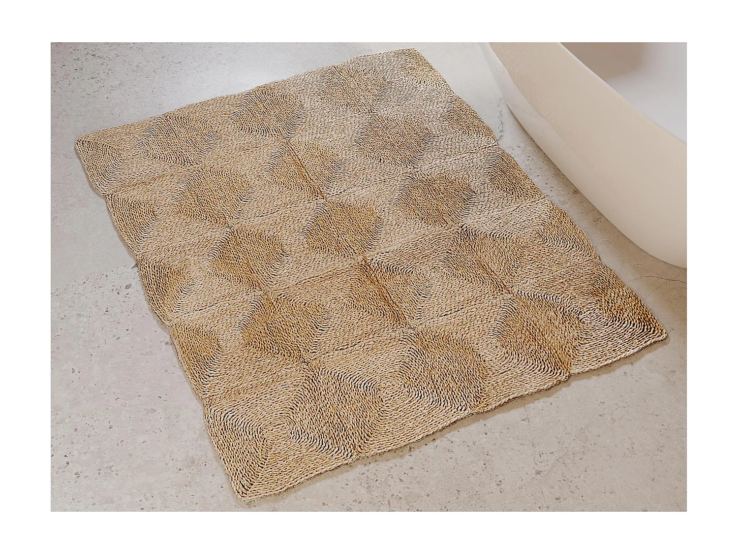 Tapis rectangulaire en jute - Boho Bali - 120x150 CM - Lubya Naturel