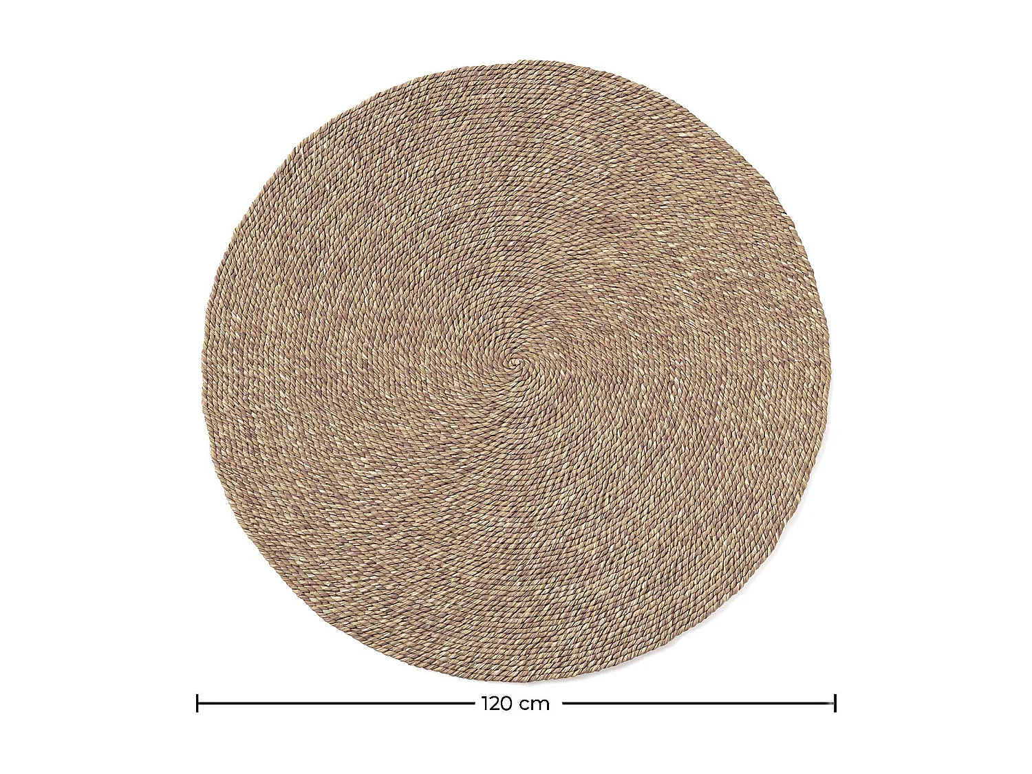 Tapis rond en jute - Boho Bali - 120 CM - Yuri Naturel