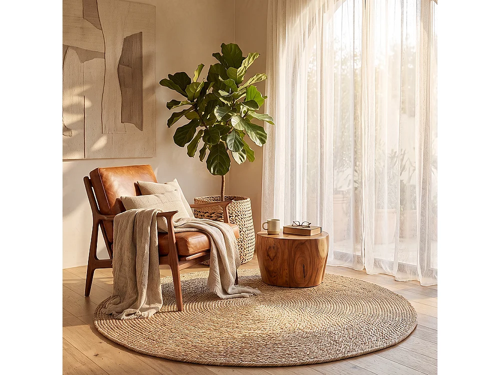 Runder Jute-Teppich - Boho Bali - 120 CM - Yuri