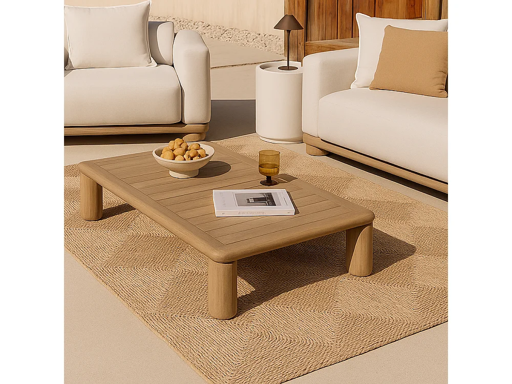 Tapis rectangulaire en jute - Boho Bali - 90x120 CM - Lubya Naturel