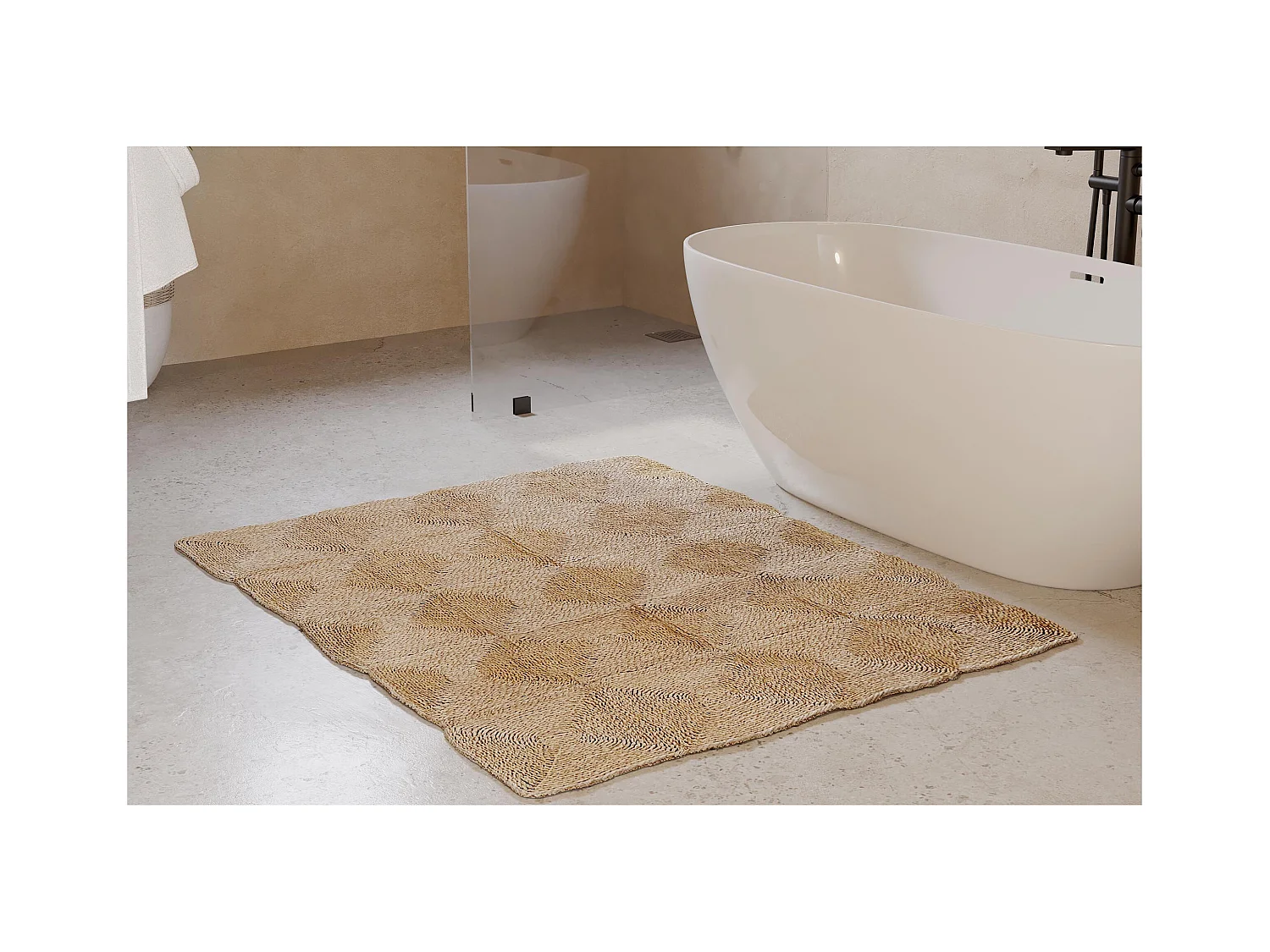 Tapis rectangulaire en jute - Boho Bali - 90x120 CM - Lubya Naturel
