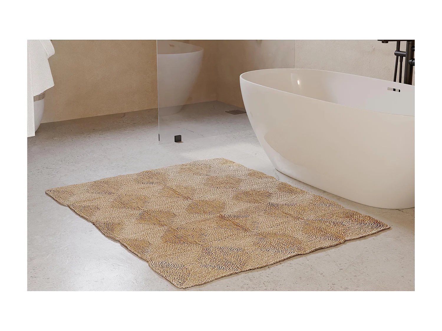 Tapis rectangulaire en jute - Boho Bali - 90x120 CM - Lubya Naturel