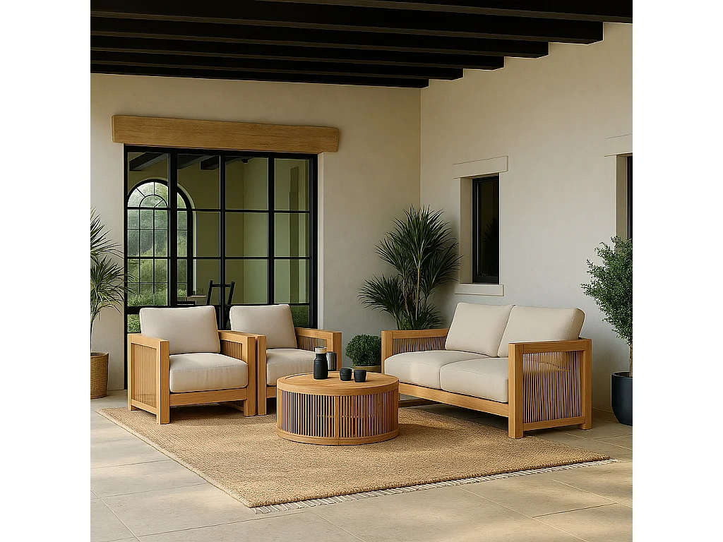 Tapis rectangulaire en jute - Boho Bali - 150x200 CM - Jaya Naturel