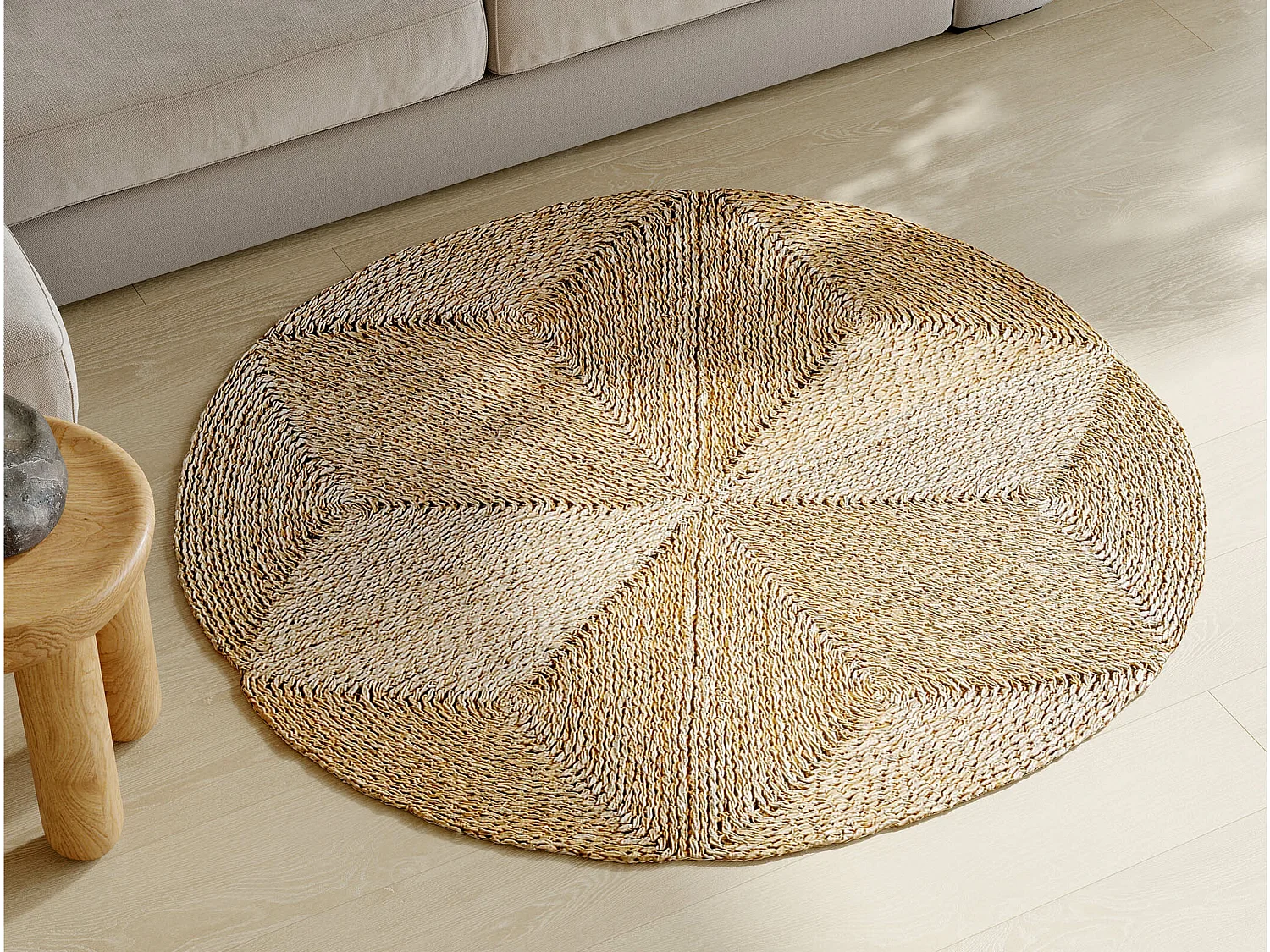 Runder Jute-Teppich - Boho Bali - 100 CM - Gabba