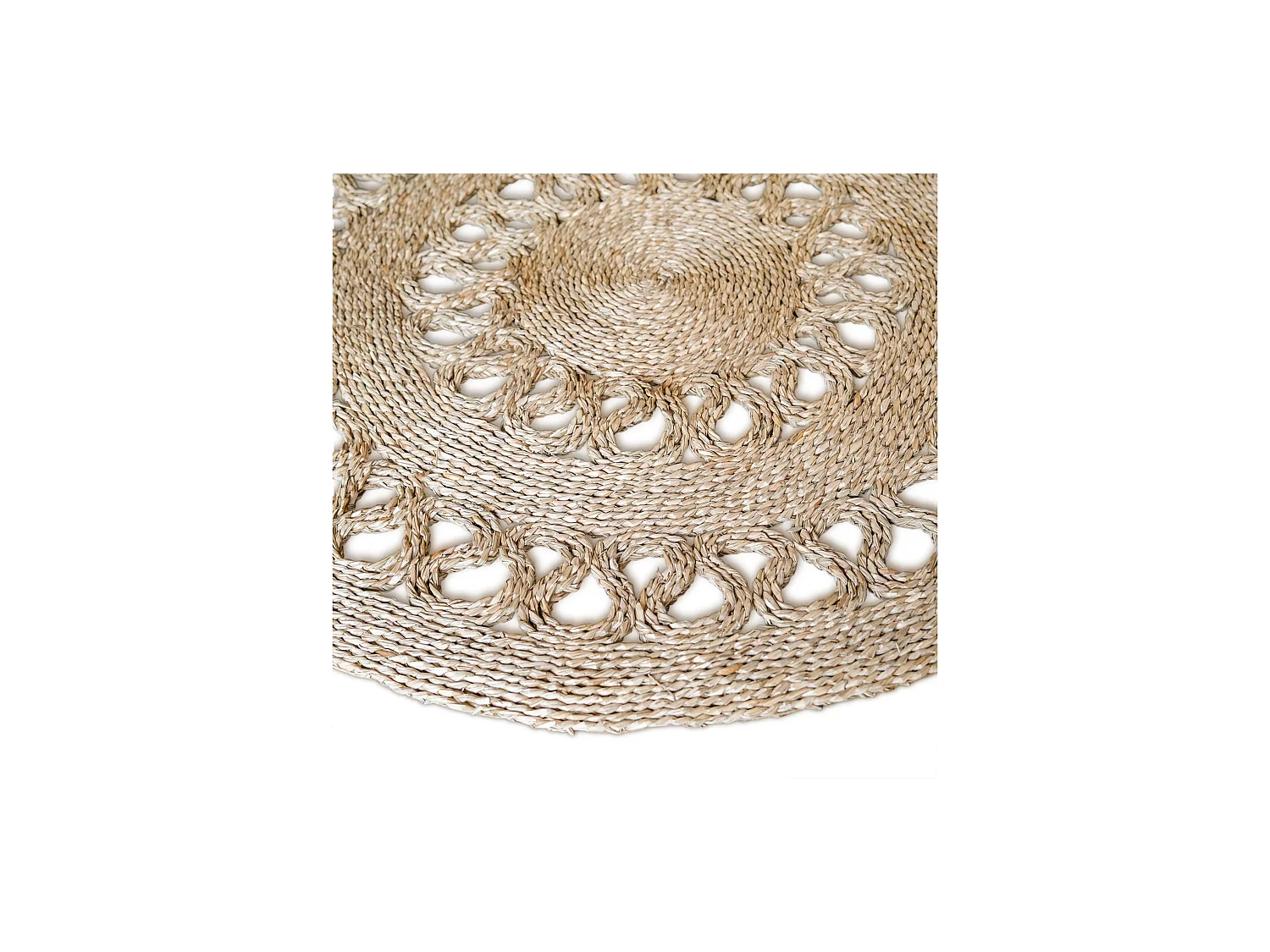 Tapis rond en jute - Boho Bali - 150 CM - Ilya Naturel