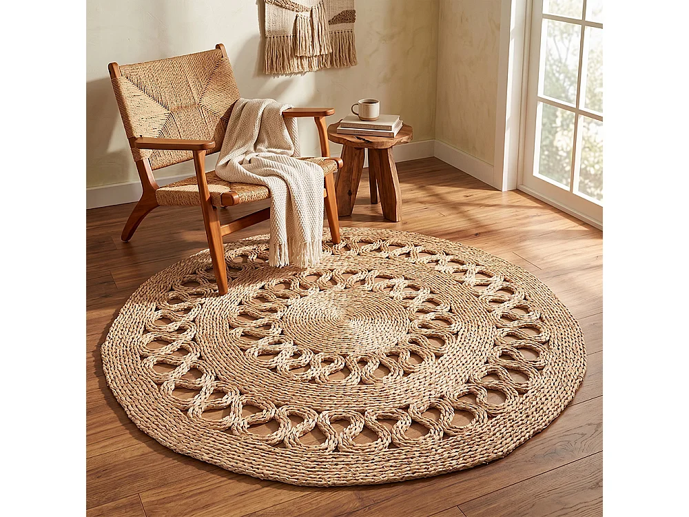 Runder Jute-Teppich - Boho Bali - 150 CM - Ilya