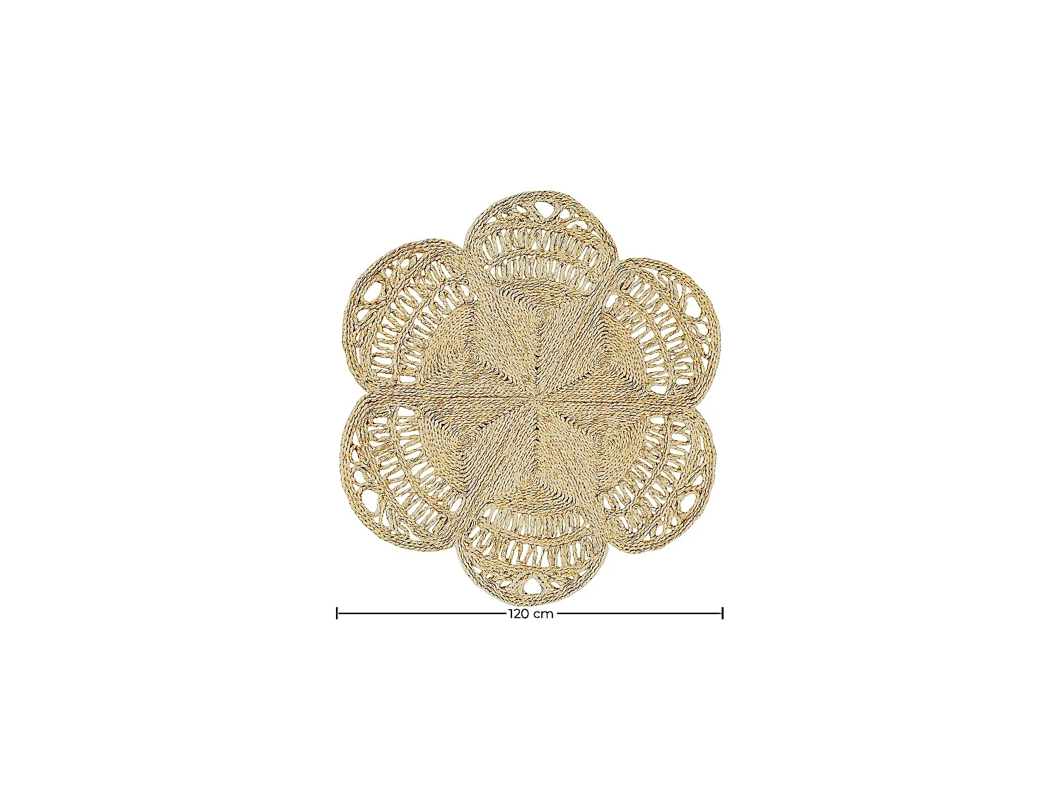 Tapis rond en jute - Boho Bali - 120 CM - Niluh Naturel