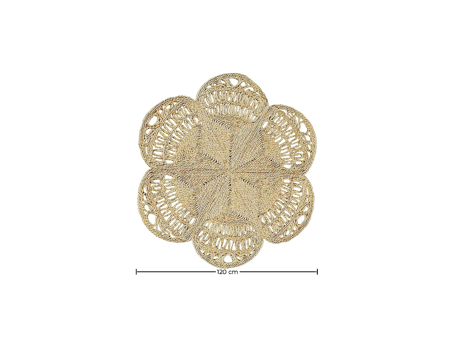 Tapis rond en jute - Boho Bali - 120 CM - Niluh Naturel