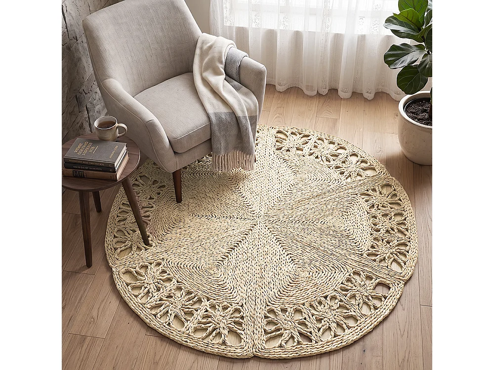 Runder Jute-Teppich - Boho Bali - 150 CM - Bilú