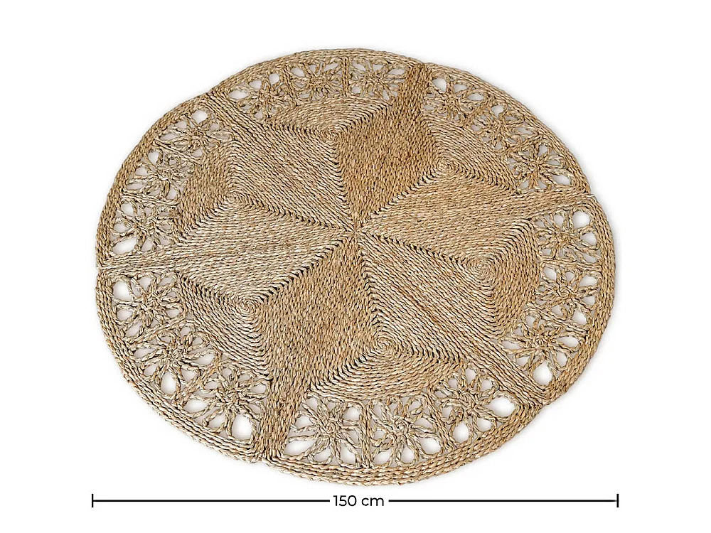 Runder Jute-Teppich - Boho Bali - 150 CM - Bilú