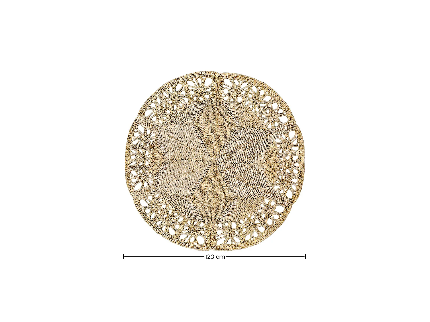 Tappeto rotondo in iuta - Boho Bali - 120 CM - Bilú