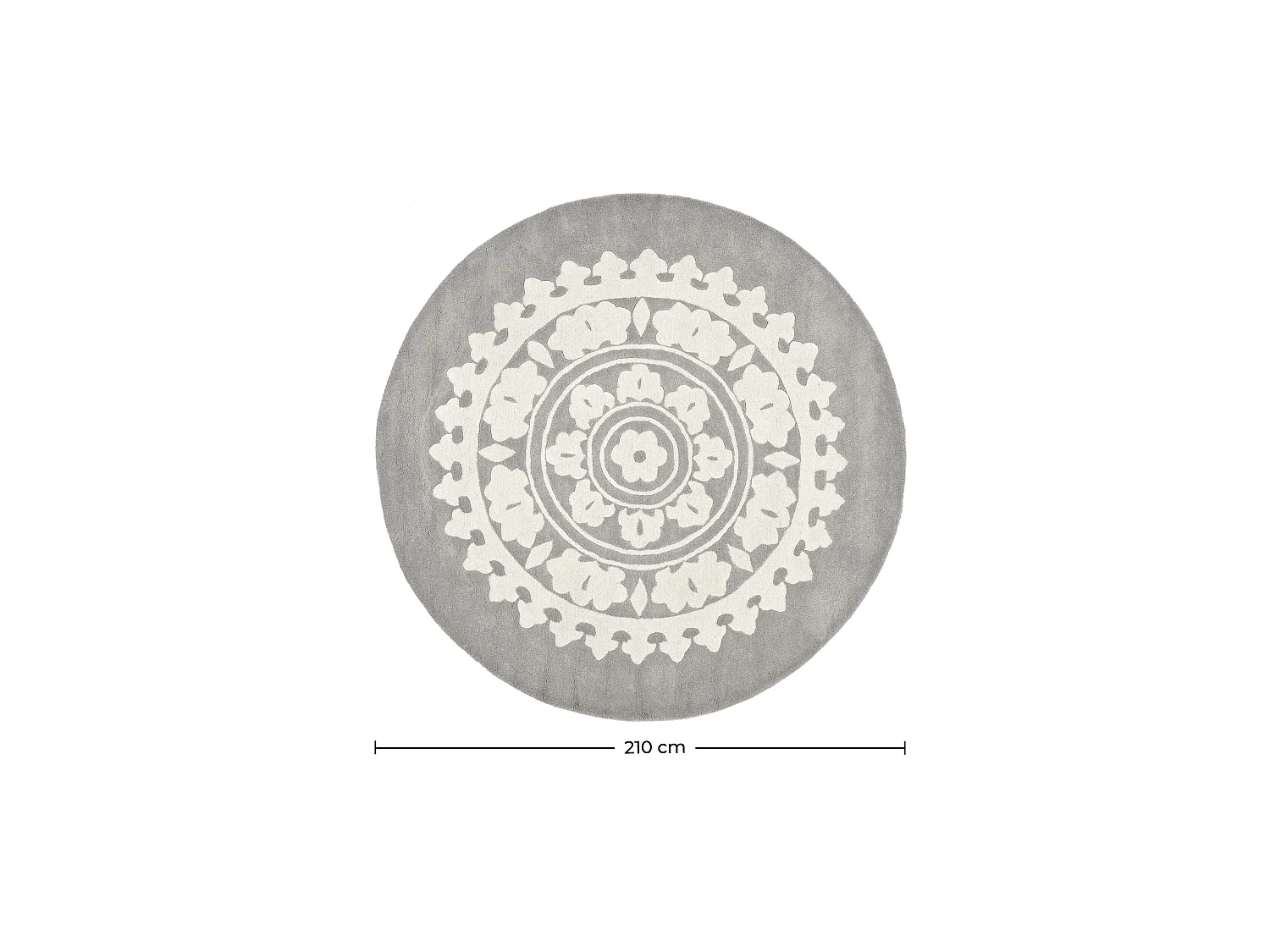 Runder Design Teppich - Wolle - 210cm - Romanty