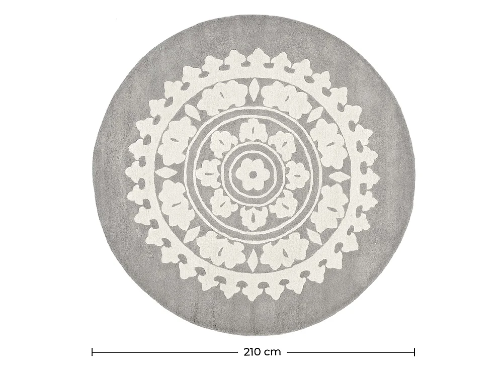 Runder Design Teppich - Wolle - 210cm - Romanty