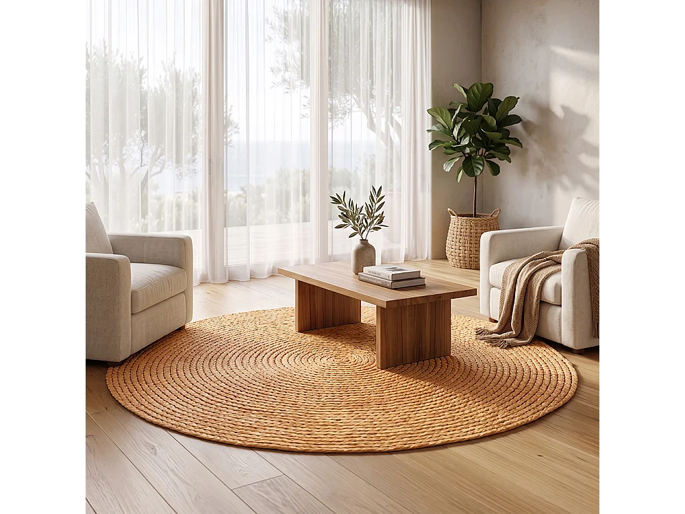 Runder Jute-Teppich - Boho Bali - 150 CM - Kavya