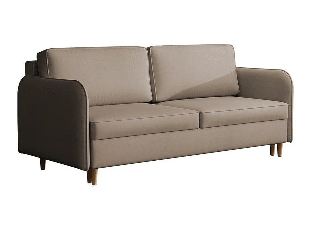 Canapé convertible 3 places en tissu marron COLUMBUS