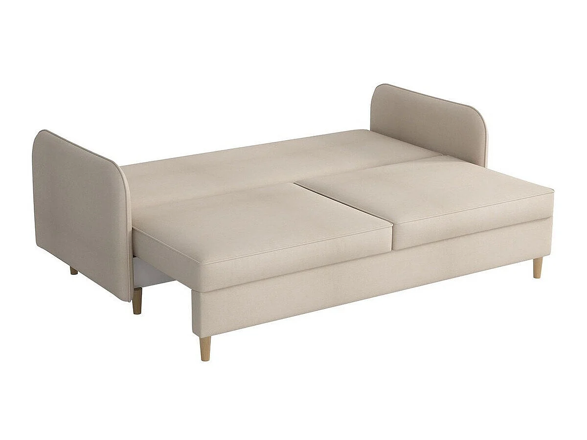 Canapé convertible 3 places en tissu marron COLUMBUS