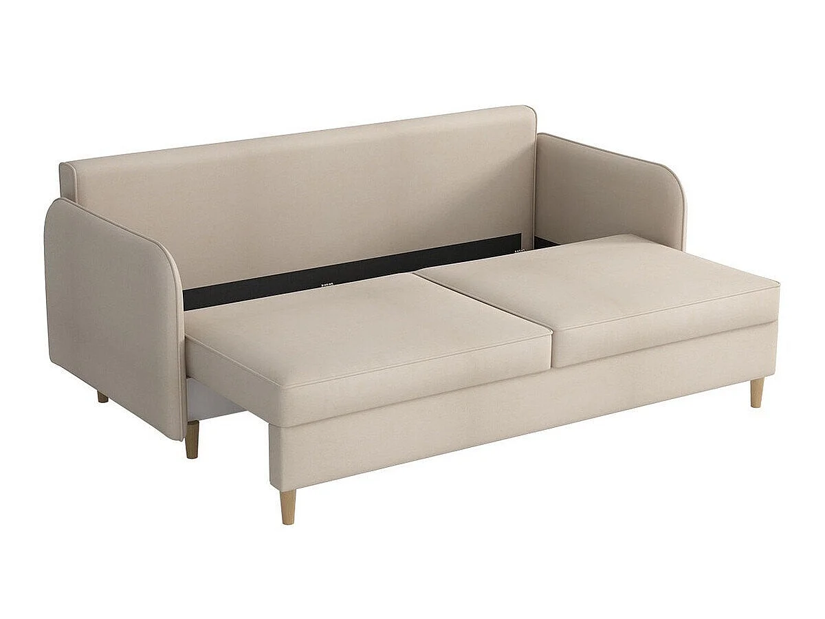 Canapé convertible 3 places en tissu marron COLUMBUS