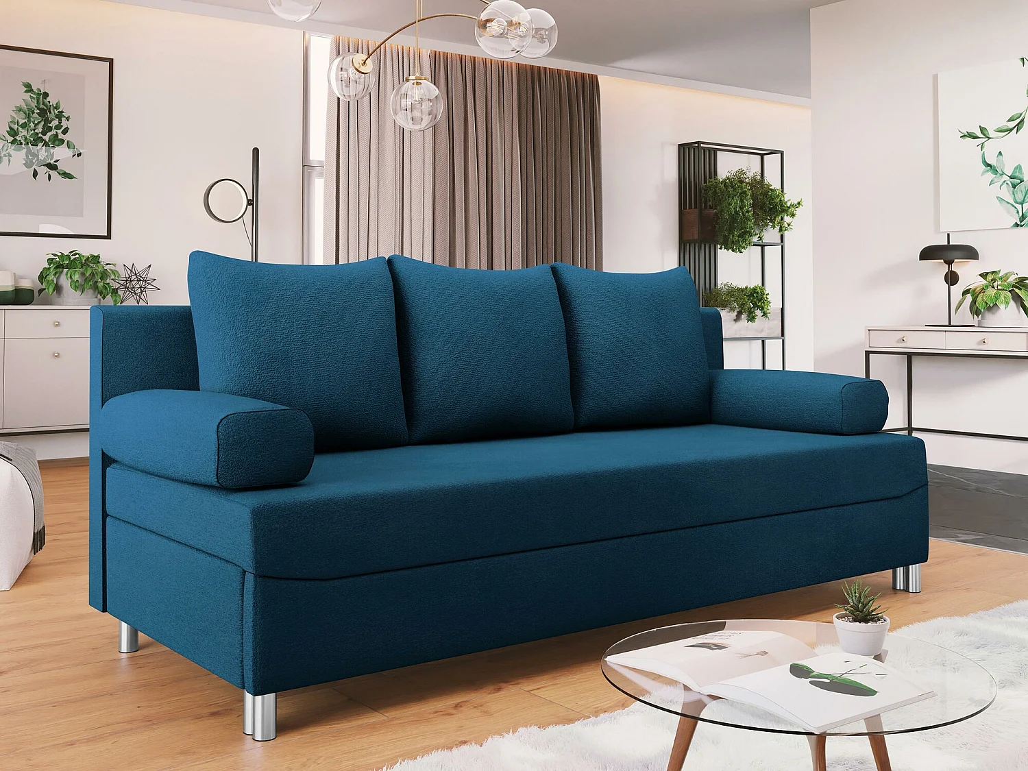 Sofá-cama Comfivo 125, Almacenaje, 86x192x80cm