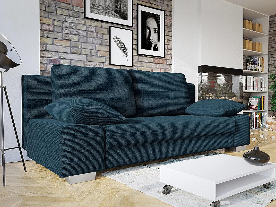 Sofá-cama Comfivo 145, Caja de ropa de cama, 77x200x87cm