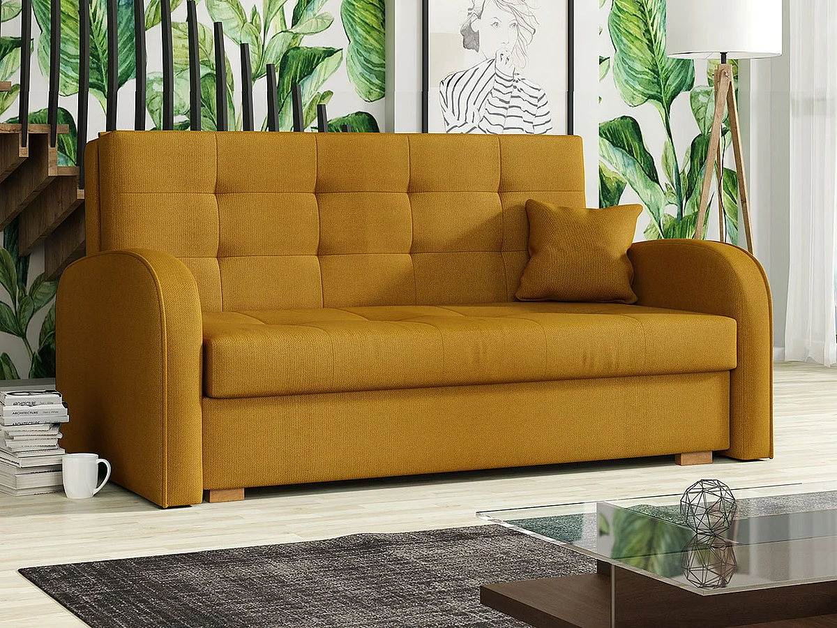 Sofá-cama Columbus 116, Almacenaje, 85x153x98cm, Muebles ya montados