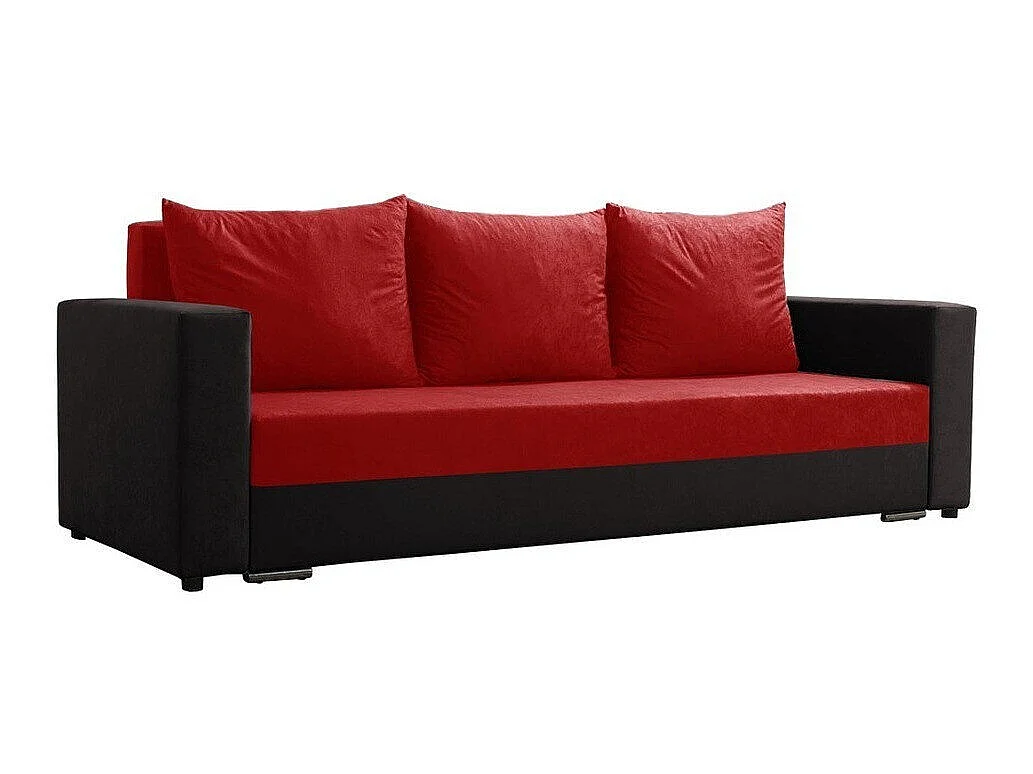 Canapé convertible 4 places en tissu rouge MUNCIE 80x235x87 cm