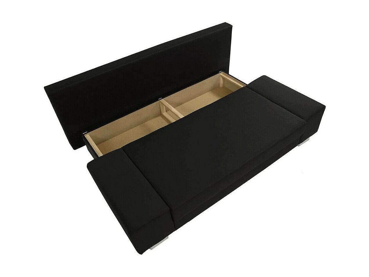 Sofá-cama Comfivo 145, Caixa para roupa de cama, 77x200x87cm