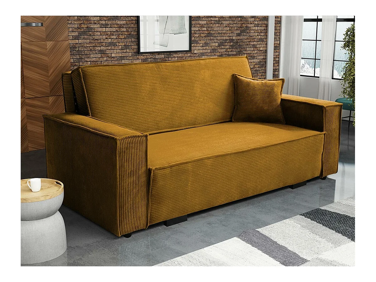 Canapé convertible Columbus 185, Boîte de literie, 85x192x98cm, Mobilier déjà assemblé