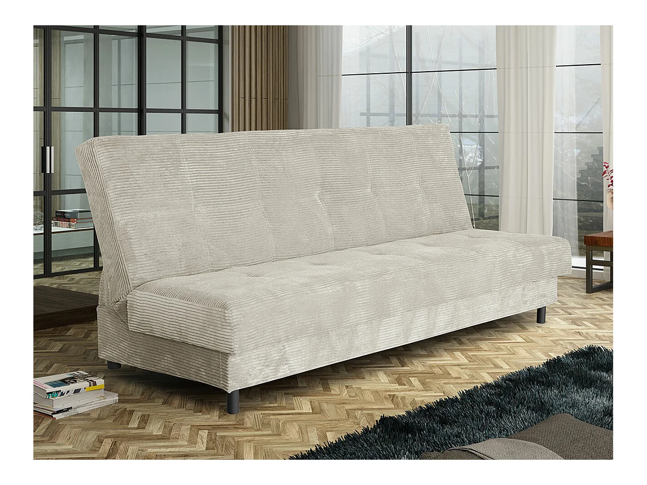Canapé convertible Columbus 184, Boîte de literie, 90x193x85cm