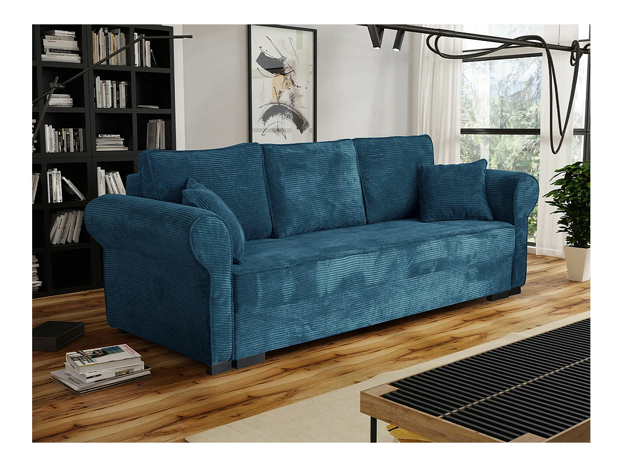 Canapé convertible Columbus 130, Boîte de literie, 92x234x92cm