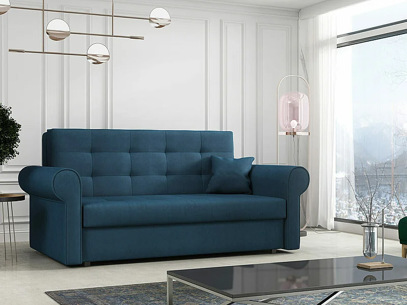 Canapé convertible Columbus 129, Boîte de literie, 85x168x98cm, Mobilier déjà assemblé