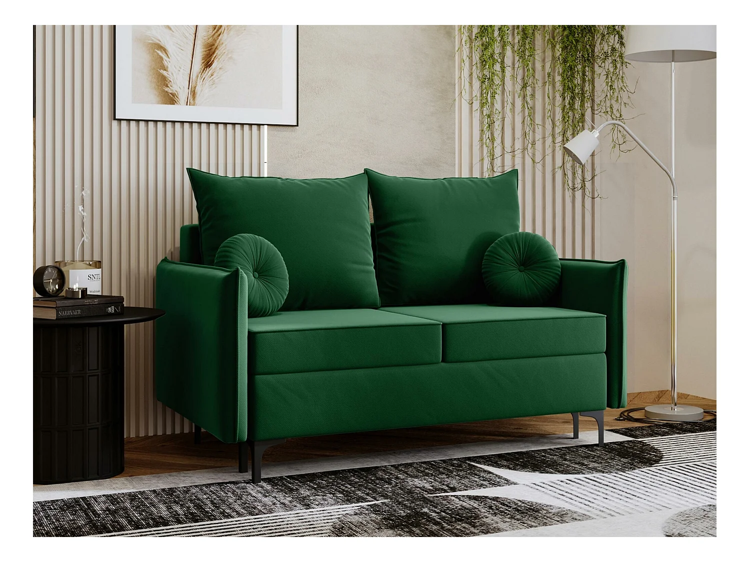 Canapé convertible Clovis 110, Boîte de literie, 101x145x96cm
