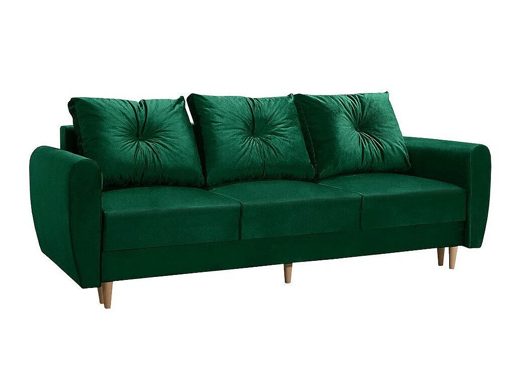 Canapé convertible 4 places en tissu vert MUNCIE 95x235x92 cm