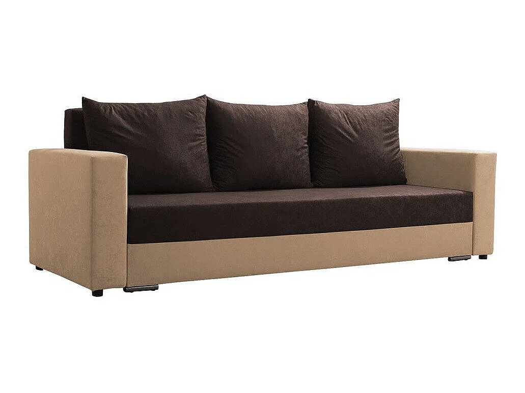 Canapé convertible 4 places en tissu marron MUNCIE 80x235x87 cm