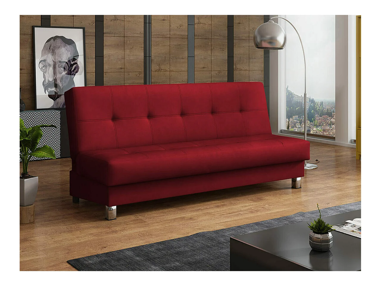Canapé convertible Columbus 107, Boîte de literie, 90x193x85cm