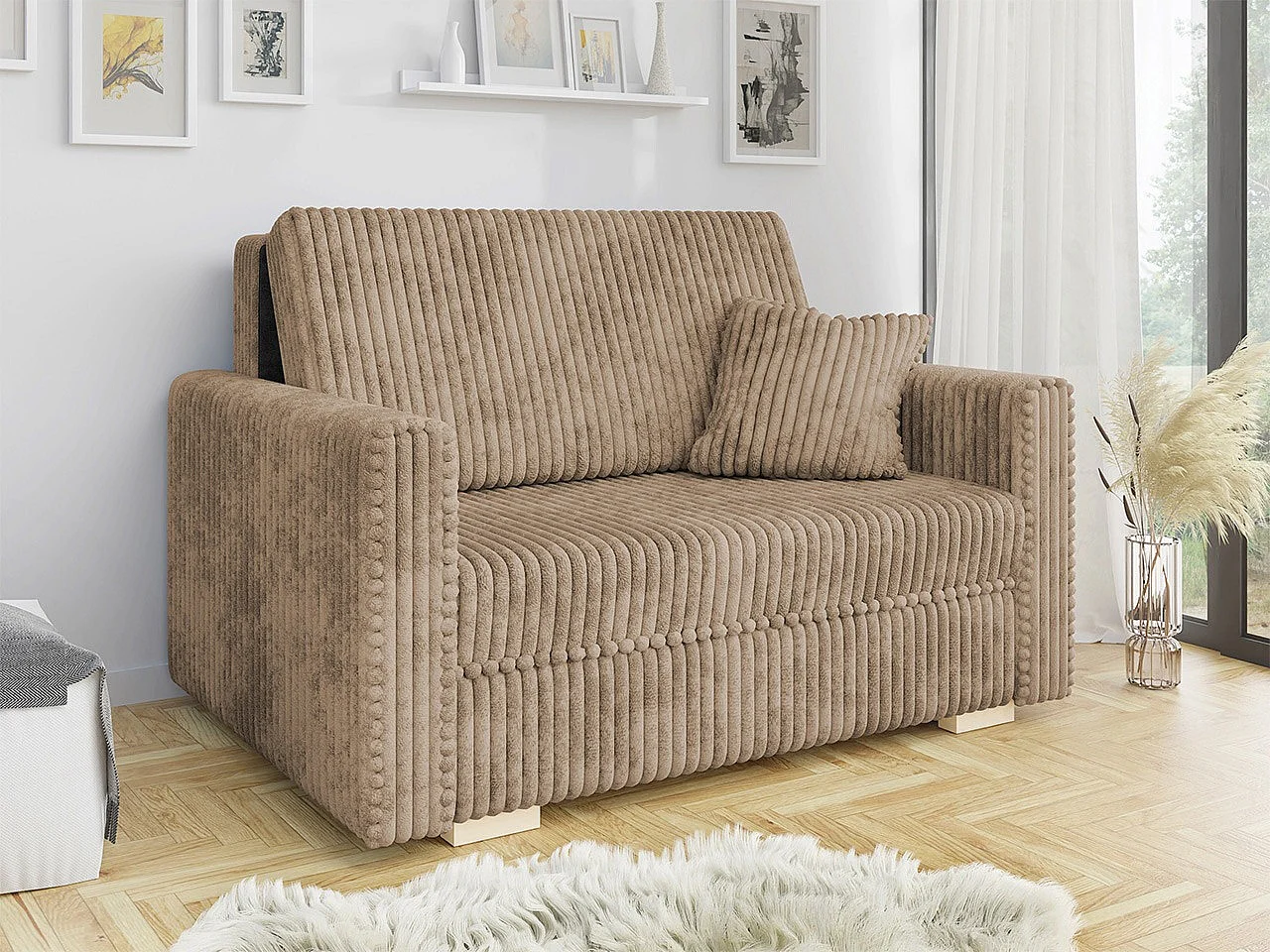 Canapé convertible Solrin II, Disponible, 85x133x100cm, Mobilier déjà assemblé